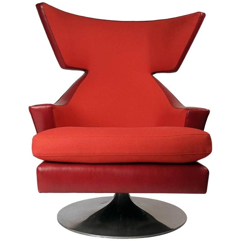 This chair was one of two prototypes created by Knoll under the supervision of Joe D'urso, circa 2007. During the creation of the now world-famous D'Urso swivel chair. The other chair was reportedly destroyed making this a one-of-a-kind prototype.