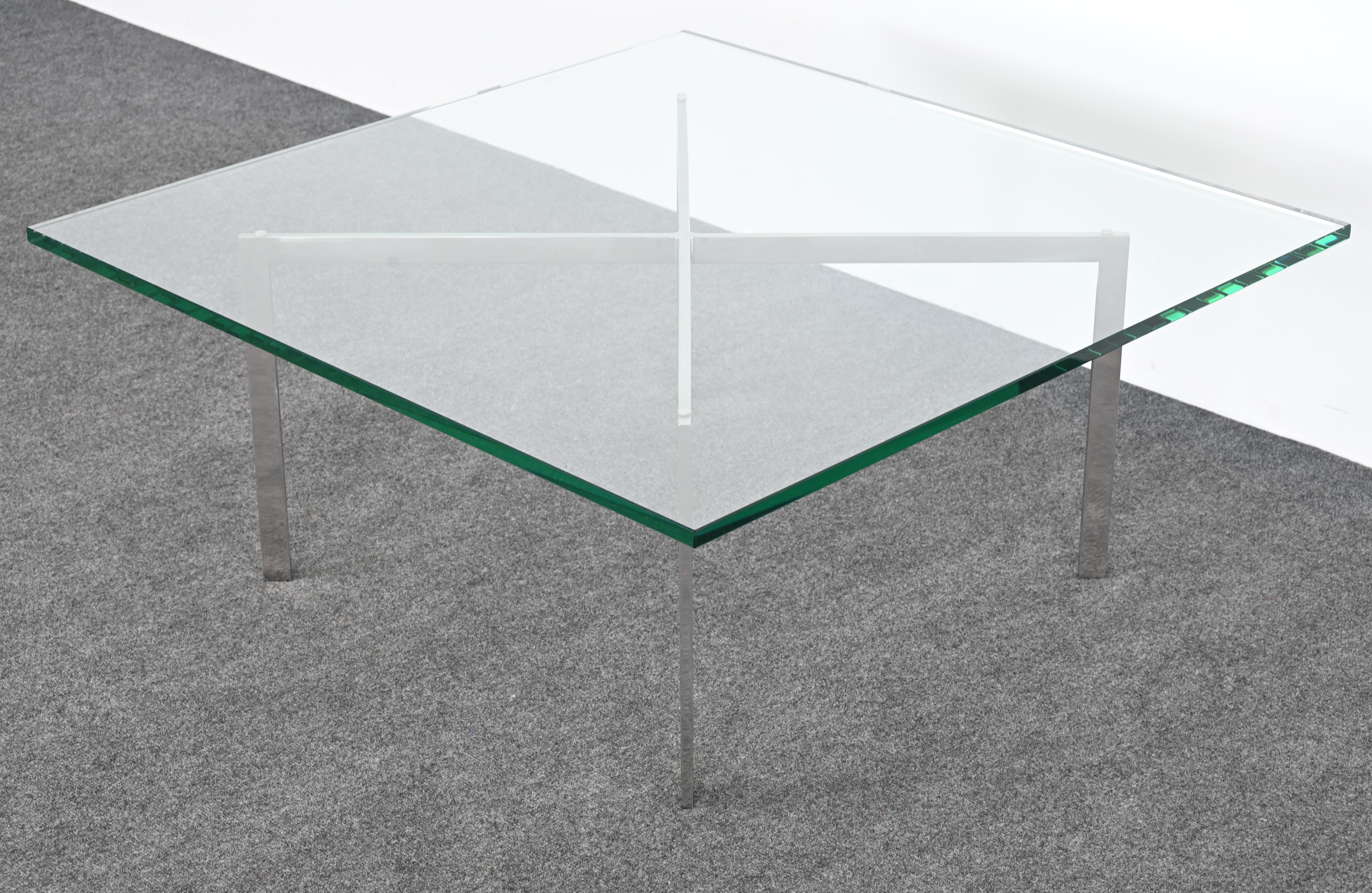 Knoll Ludwig Mies van der Rohe Barcelona, Couchtisch, 1960er-Jahre (Glas)