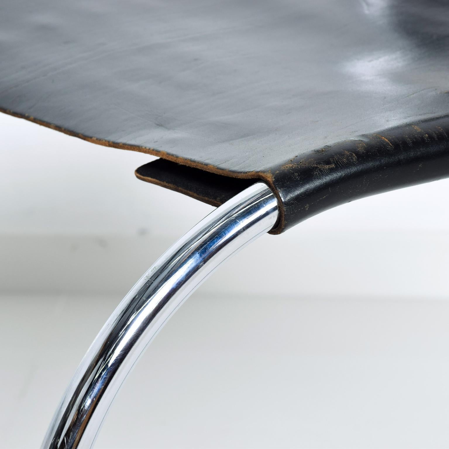 Late 20th Century Knoll, Ludwig Mies van der Rohe, MR Chair Tubular Chrome Leather Chair
