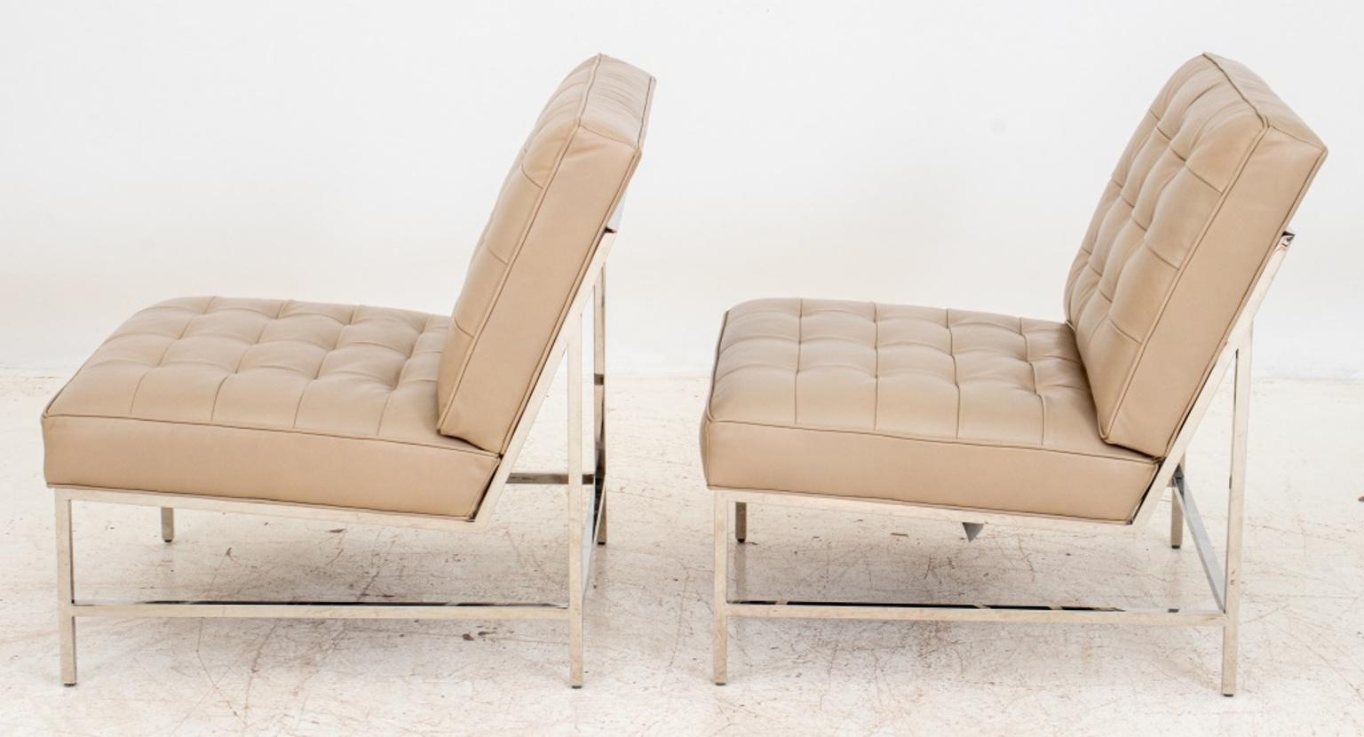 Modern Knoll Manner Gold & Williams Major Lounge Chair, Pair