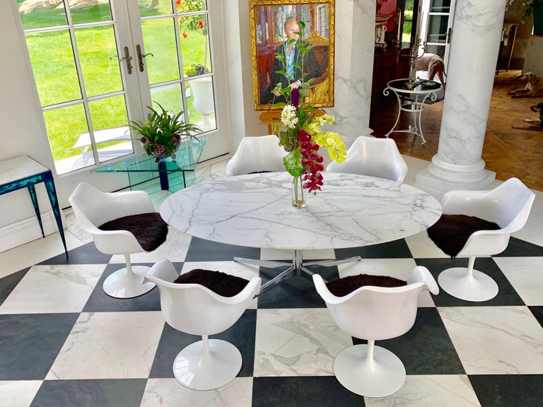 Knoll Marble Top Oval Dining Table at 1stDibs knoll marble dining