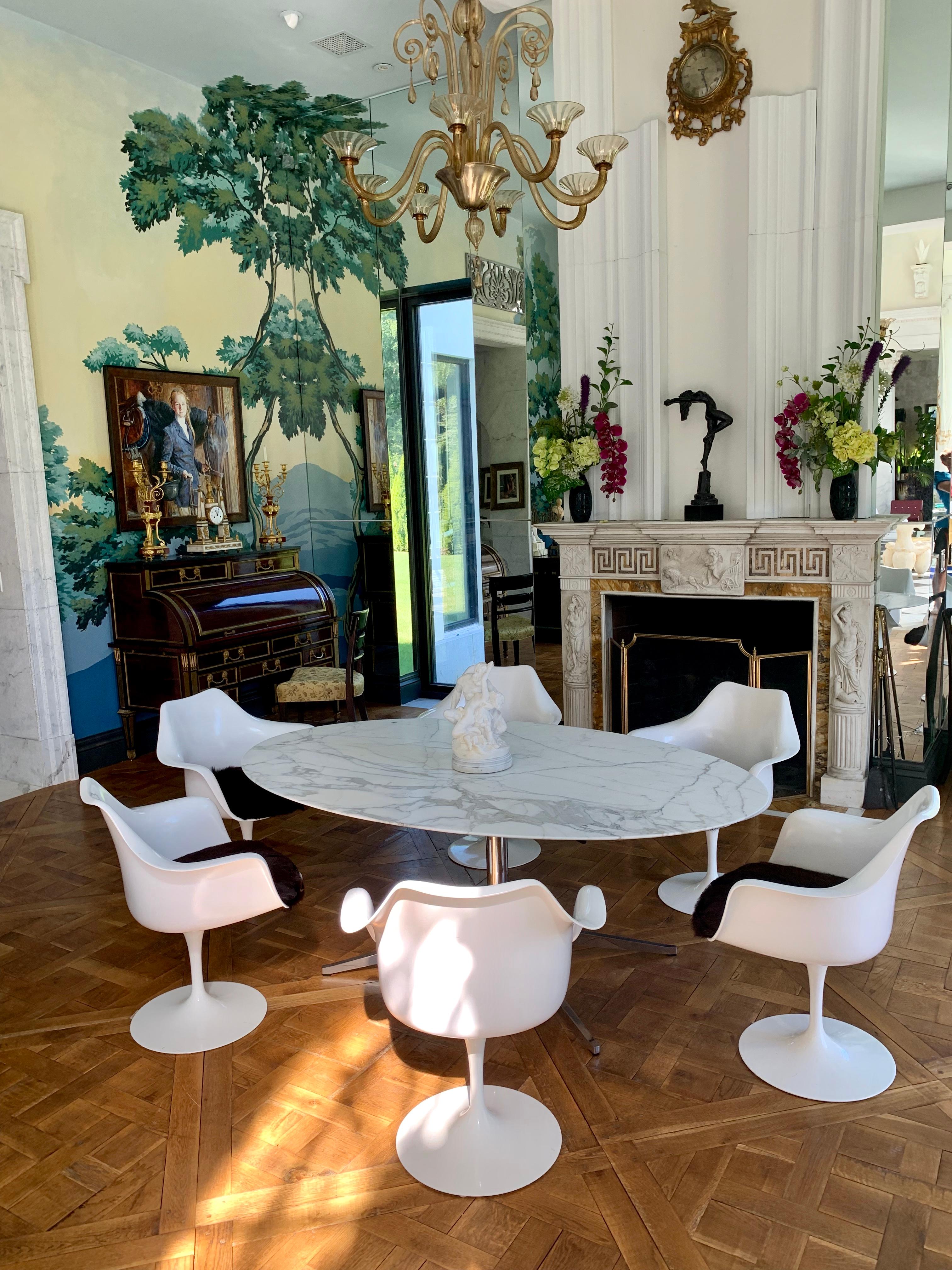oval marble top dining table