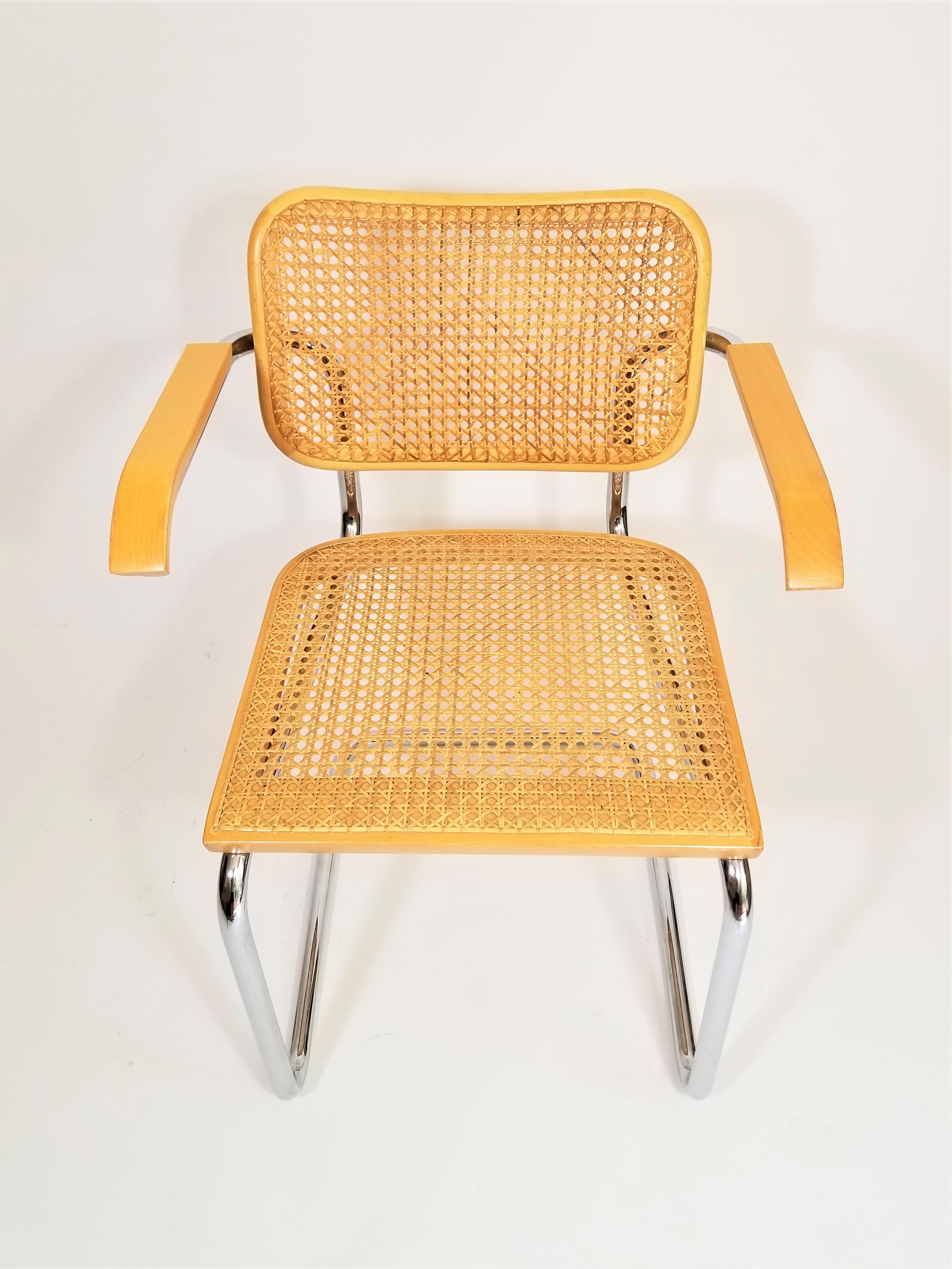Knoll Marcel Breuer Cesca Armchair Hand Caned In Good Condition In New York, NY