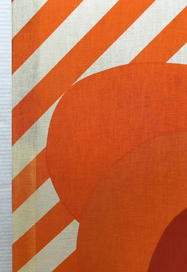 Knoll MidCentury Modern Graphic Orange Textile Fabric