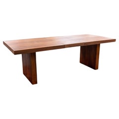 Knoll Mid Century Modern Style Walnut Wood Dining Table with 2 Extensions