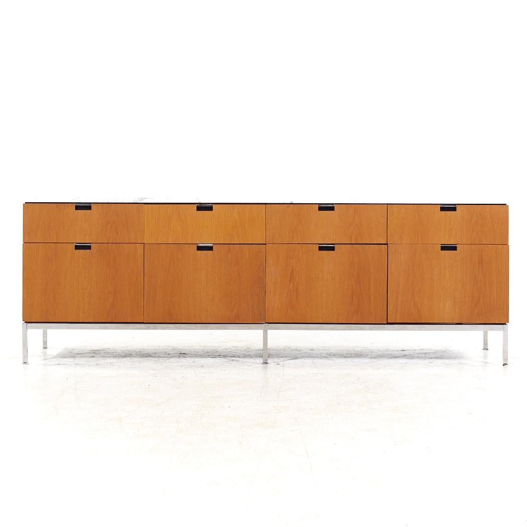 Knoll Mid Century Natural Oak and White Marble Top Credenza

This credenza measures: 74.75 wide x 18 deep x 25.75 inches high

All pieces of furniture can be had in what we call restored vintage condition. That means the piece is restored upon