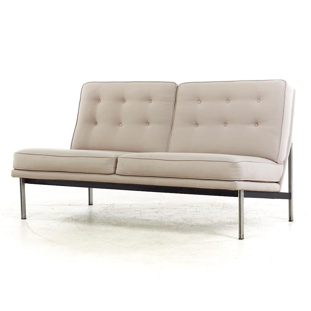 Mid-Century Modern Knoll Mid Century Parallel Bar Settee Sofa For Sale