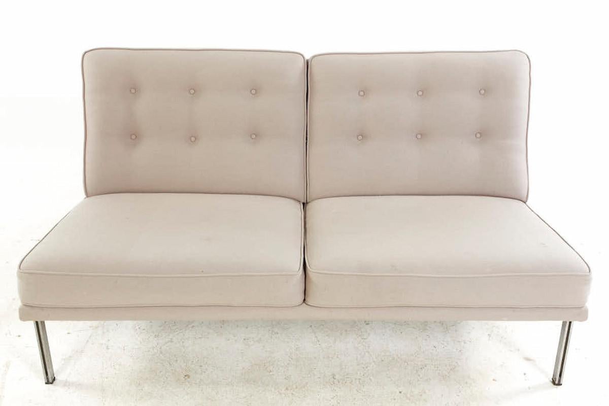 Knoll Mid Century Parallel Bar Settee Sofa For Sale 2