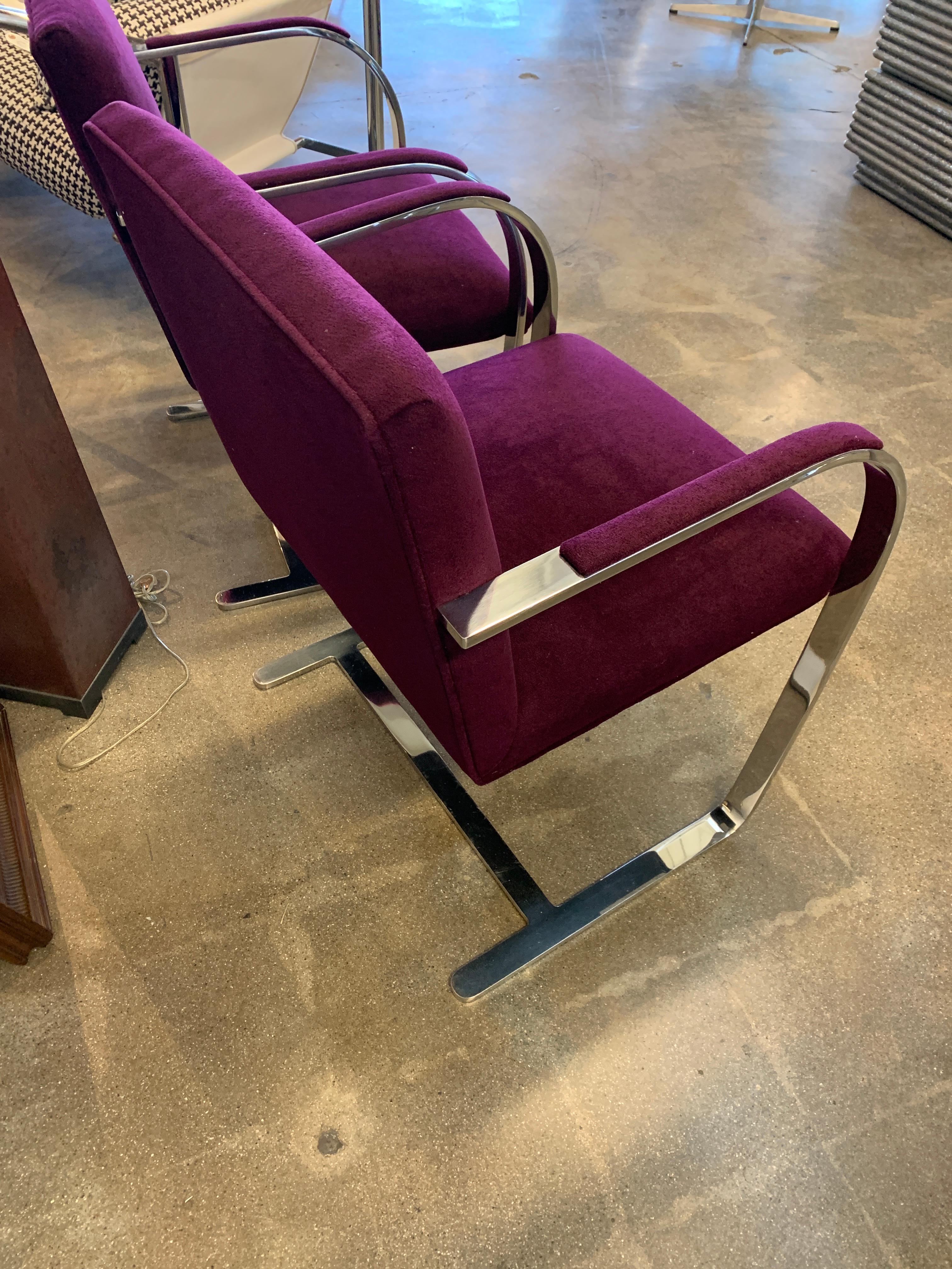 Machine-Made Knoll Mies van der Rohe Brno Flat Bar Chairs
