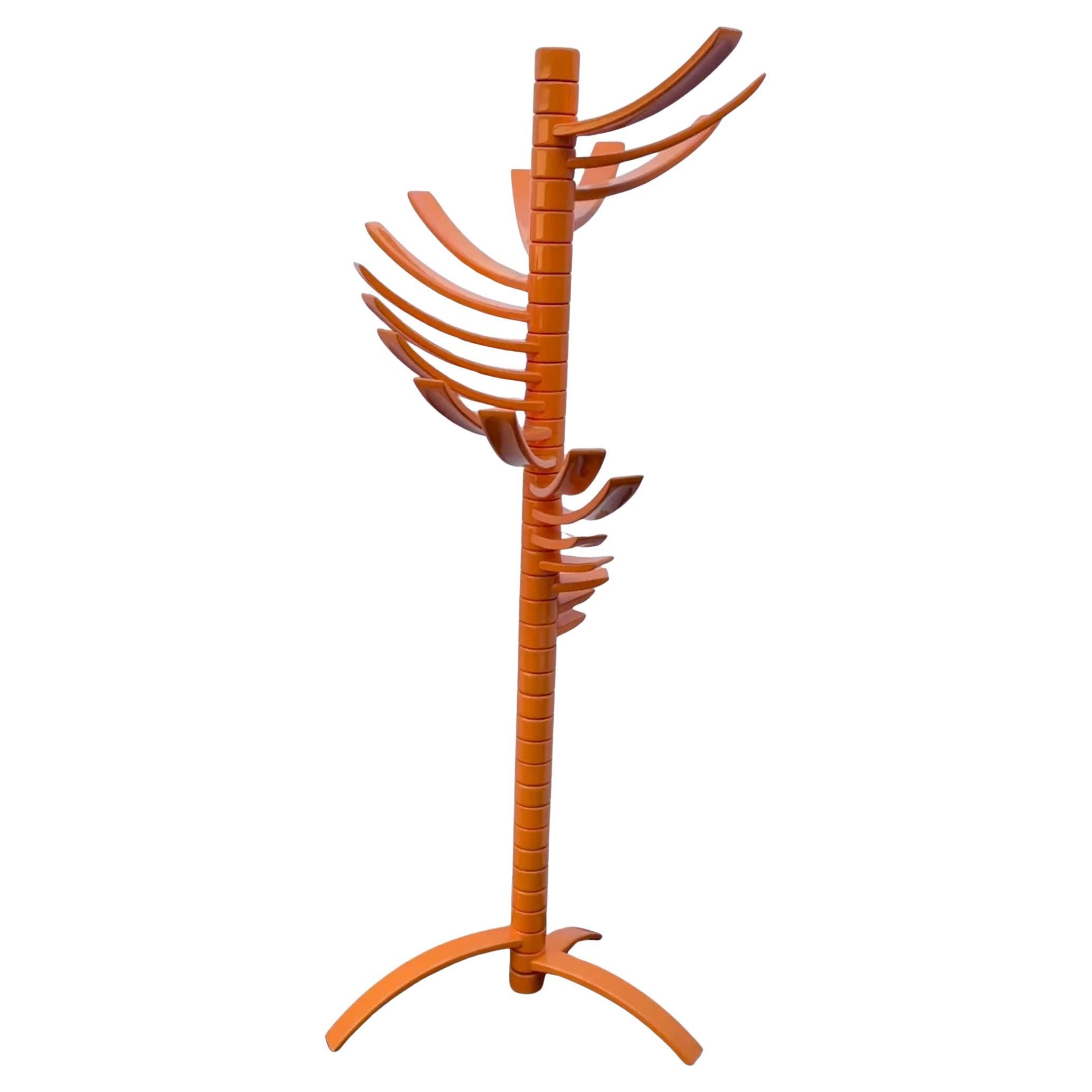 Porte-manteaux KNOLL sculpture laqué orange