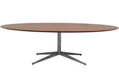 Florence Knoll Oval Dining Table Desk Mid-Century Modern Mahogany 1961 Pedestal