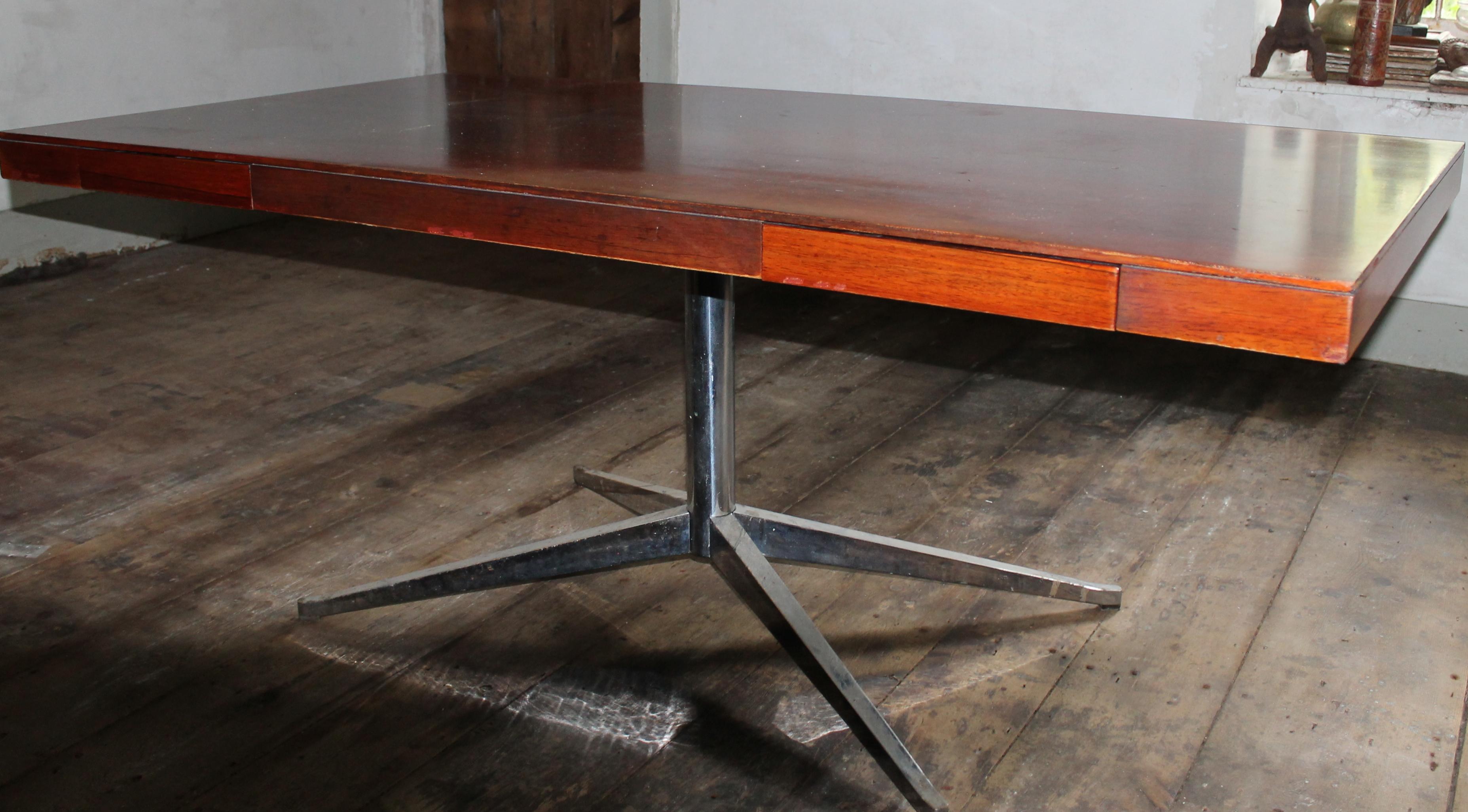 Mid-20th Century Florence Knoll Rosewood Partners Desk, Dining Table