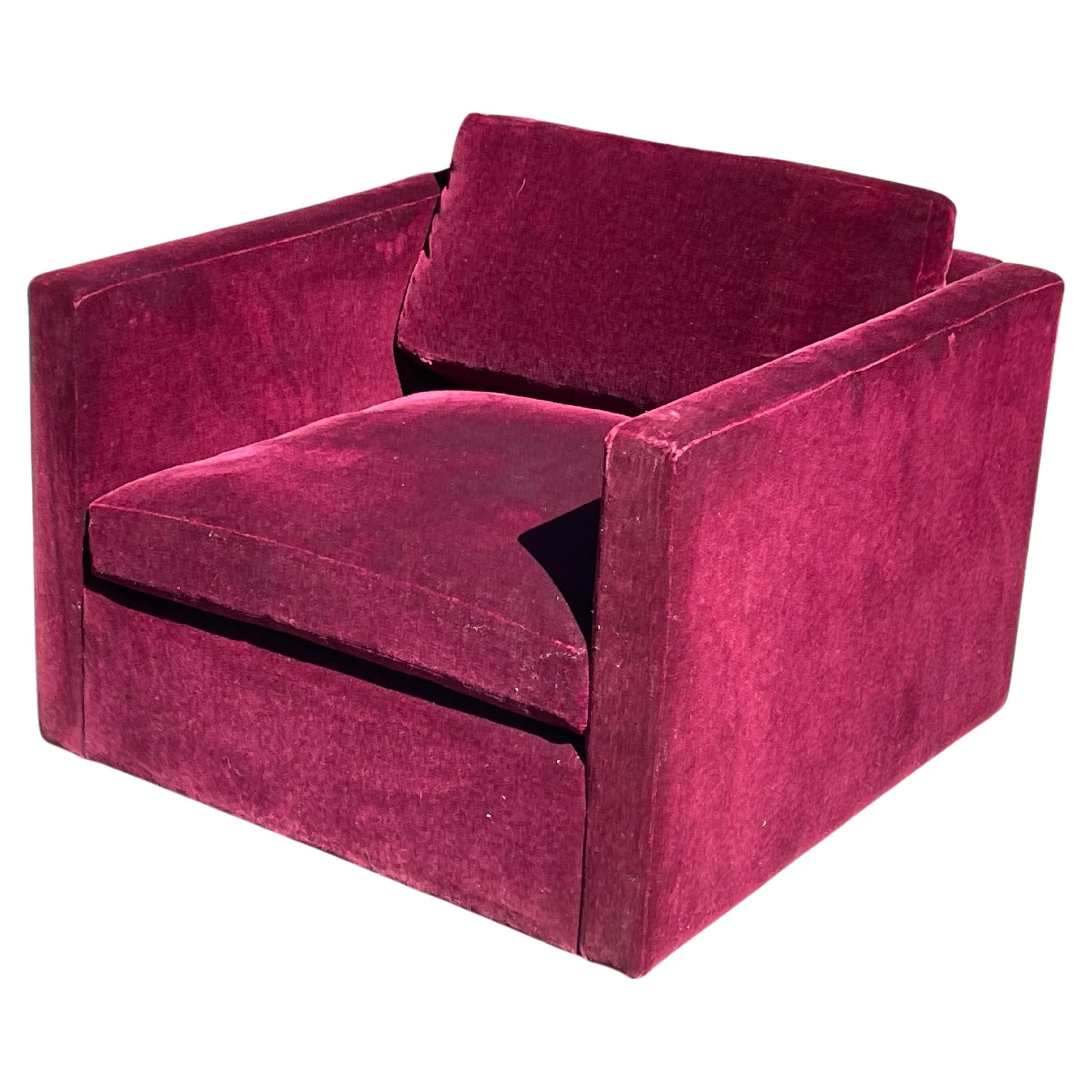 American Knoll Pfister Club Chair in Red Mohair, 1970s