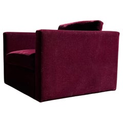 Fauteuil club Knoll Pfister en mohair rouge, années 1970