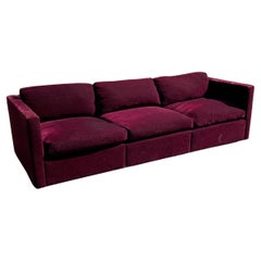 Knoll Pfister Tuxedo Sofa in Original Red Mohair, 1970s