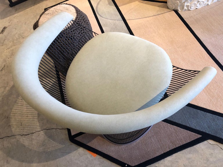 Mystic Green Ultra Suede Platner Armchair, Knoll at 1stDibs