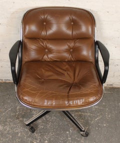 Knoll Pollock Executive Chair in Brown Leather