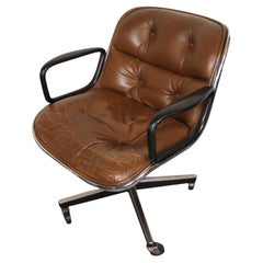 Knoll Pollock Executive Chair in Brown Leather