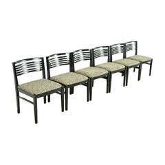 Knoll Postmodern Black Lacquered Ricchio Dining Chairs, Set of Six