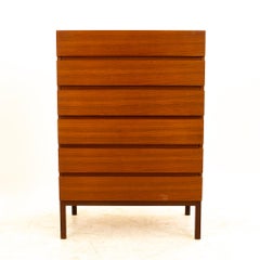 Reff Mid Century Teak 5-Drawer Highboy Dresser