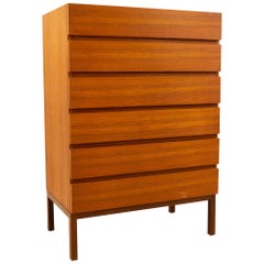 Used Reff Mid Century Teak 5-Drawer Highboy Dresser