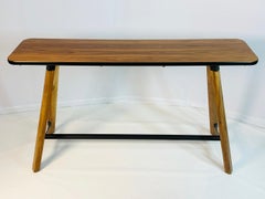 Knoll "Reff Profiles" Bar Table – Walnut & Steel, 72" – Made in Canada