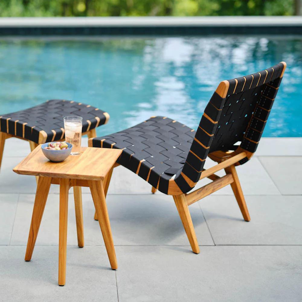 American Knoll Risom Lounge Chair and Ottoman Set For Sale