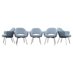 Knoll Saarinen Armchair Light Gray With Chrome Base Set of 5