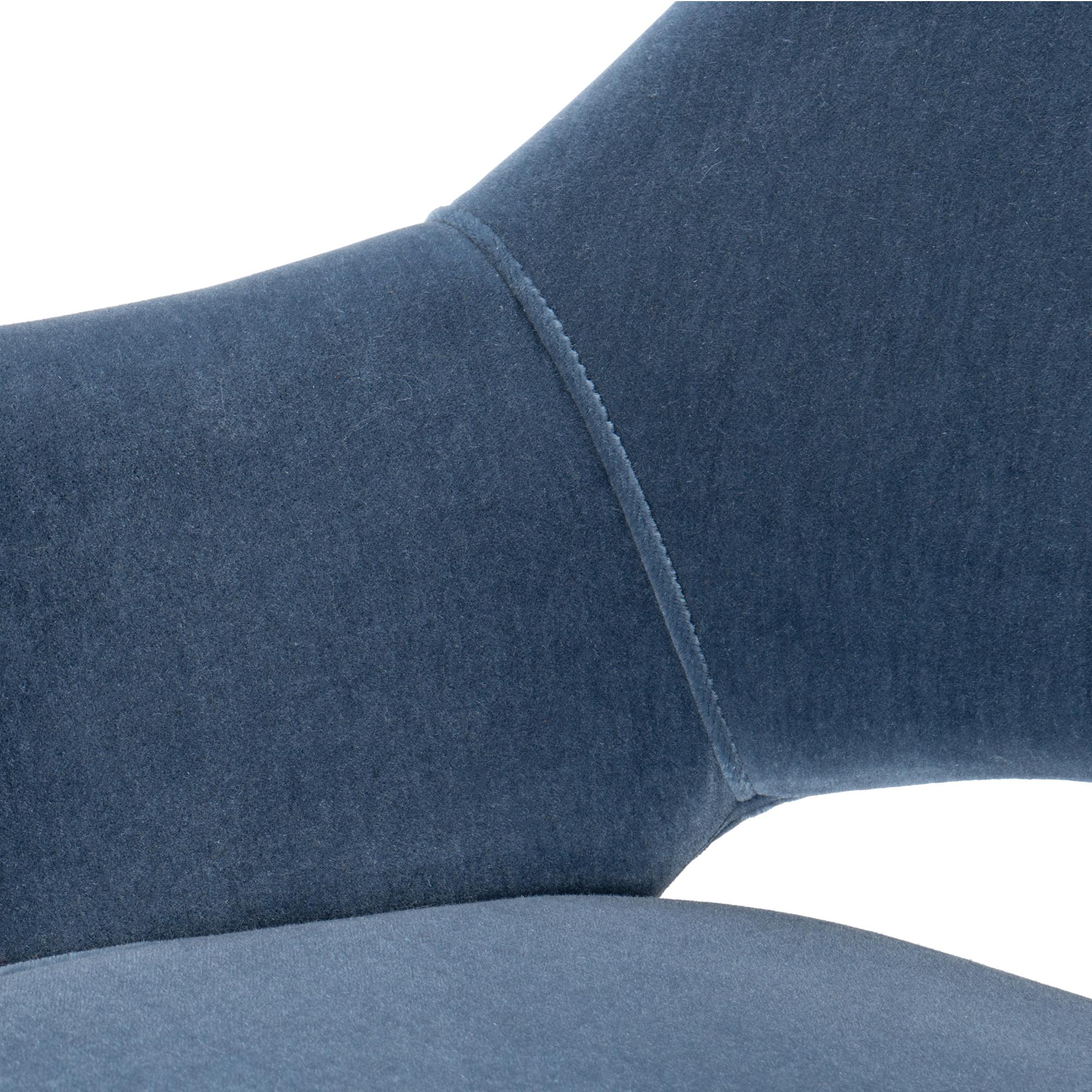 Knoll Saarinen Chefsessel aus Schieferblauem Mohair mit drehbarem Untergestell im Angebot 1