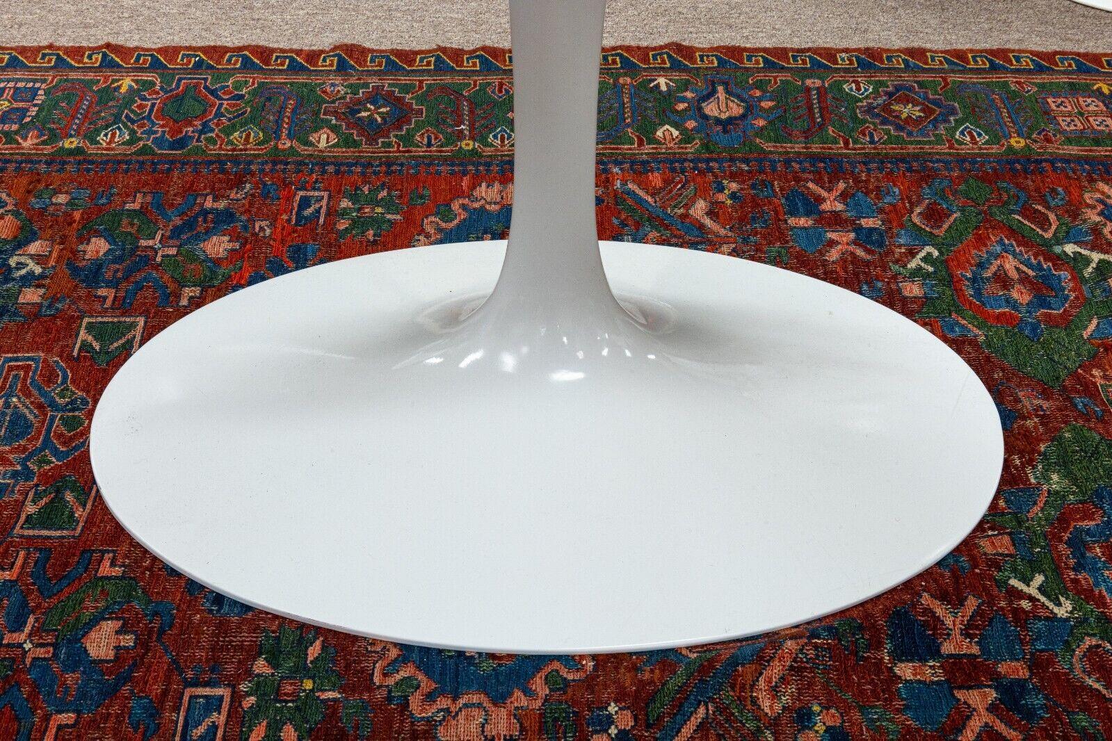 Knoll Saarinen Mid Century Modern White Oval Tulip Dining Table 5