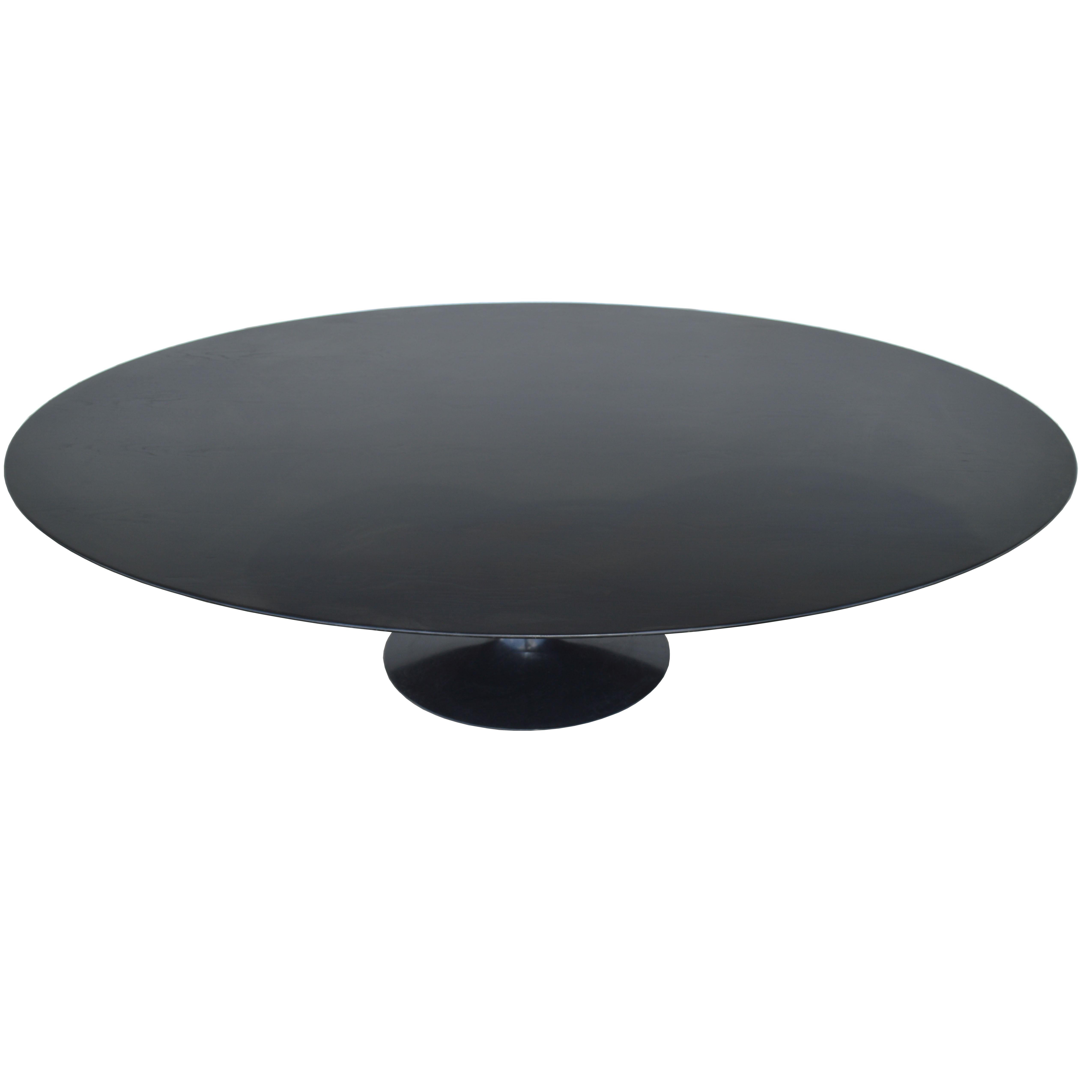 North American Knoll Saarinen Oval Tulip Table with Ebonized Walnut Top