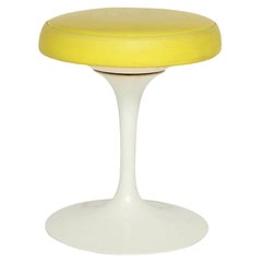 Knoll Saarinen Stool, Yellow, White, Swivel, Signed