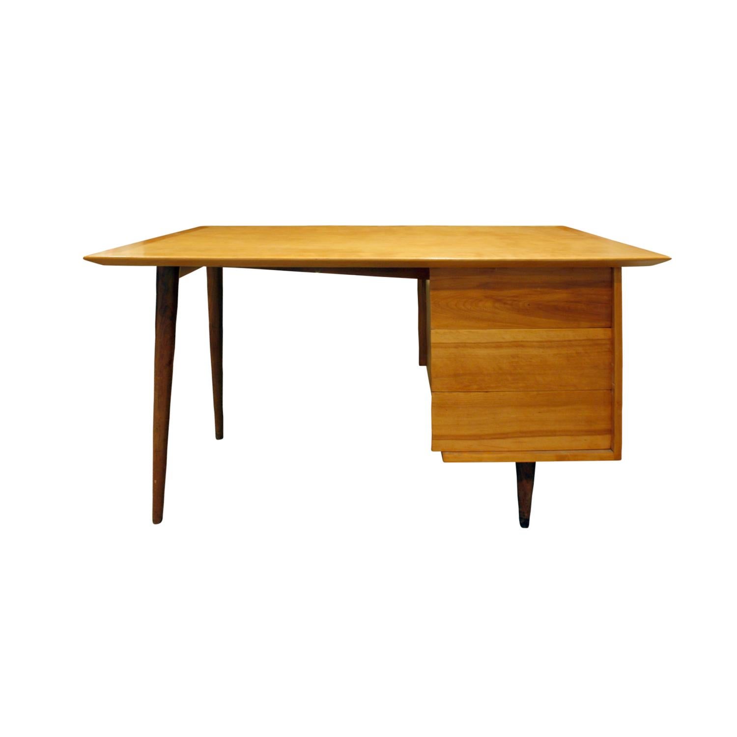 Antique Open Pedestal Desk English Walnut, W Walker and Sons, London