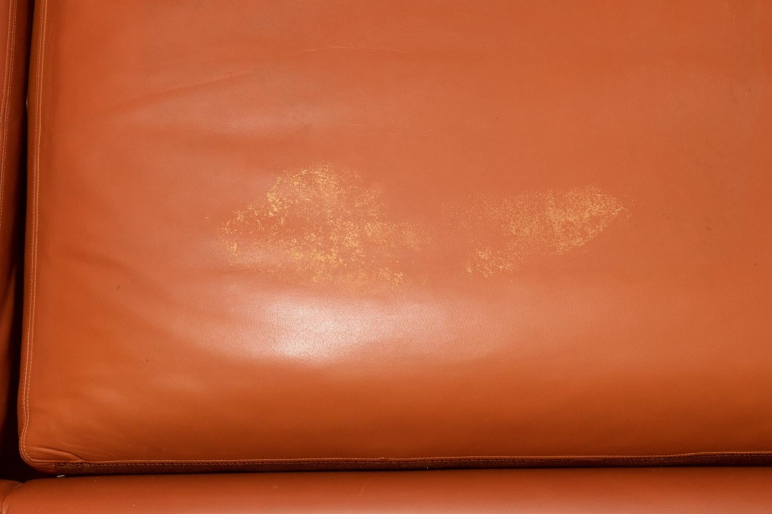 Knoll Sofa by Charles Pfister 1971 Original Sabrina Leather, #1, '2 Available' For Sale 8