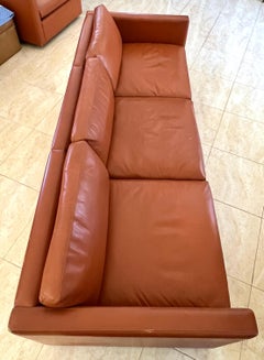 Knoll Sofa by Charles Pfister 1971 Original Sabrina Leather, #2 '2 Available'