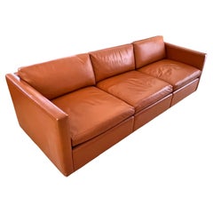 Knoll Sofa by Charles Pfister 1971 Original Sabrina Leather, #2 '2 Available'