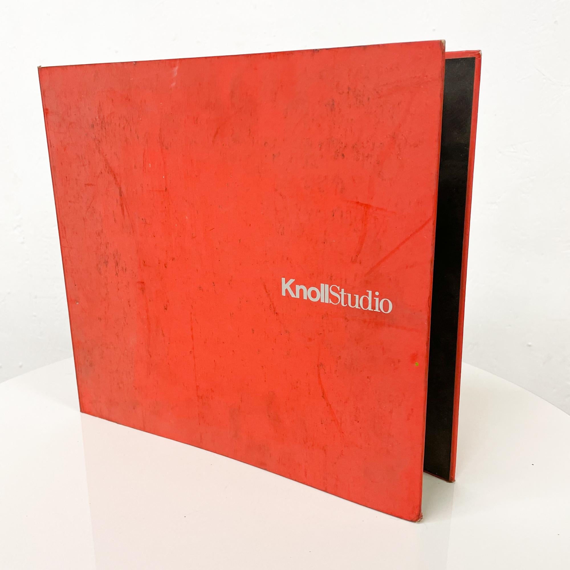 Knoll Catalog
Research Resource Knoll Studio Catalog, 2004. 
Hardback Red cover with large Knoll logo.
Many pictures of classic mid-century pieces and newer products with specs.
Gently used, expect signs of vintage wear.
Dimensions: 11.63