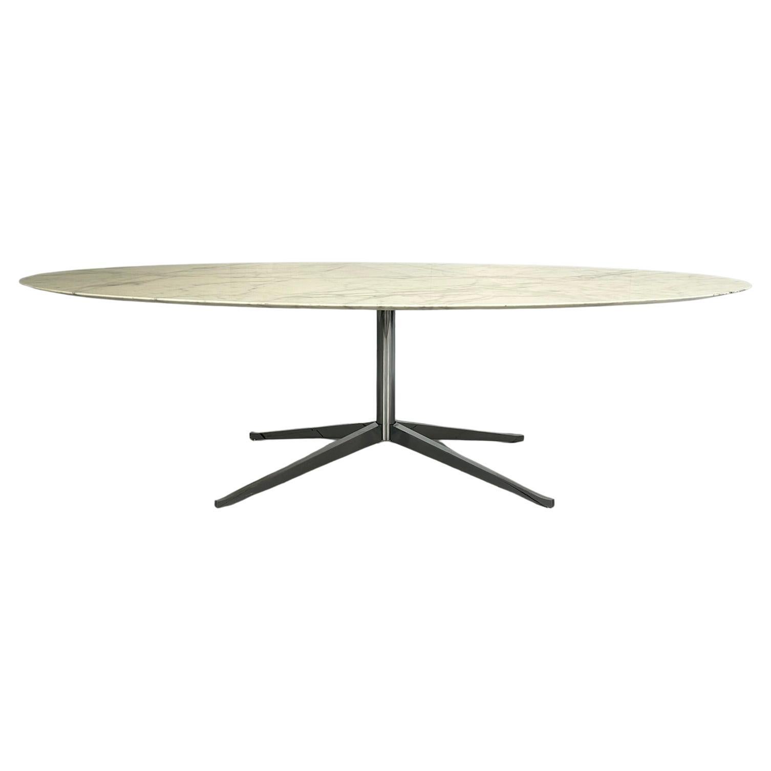 Knoll Studio "Florence Knoll 96" Oval Desk Dining Table - In "Carrara" Marble For Sale