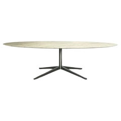 Knoll Studio "Florence Knoll 96" Oval Desk Dining Table - In "Carrara" Marble