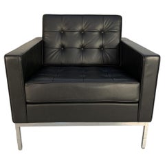 Knoll Studio Florence Knoll Lounge Chair Fauteuil - En cuir Volo noir