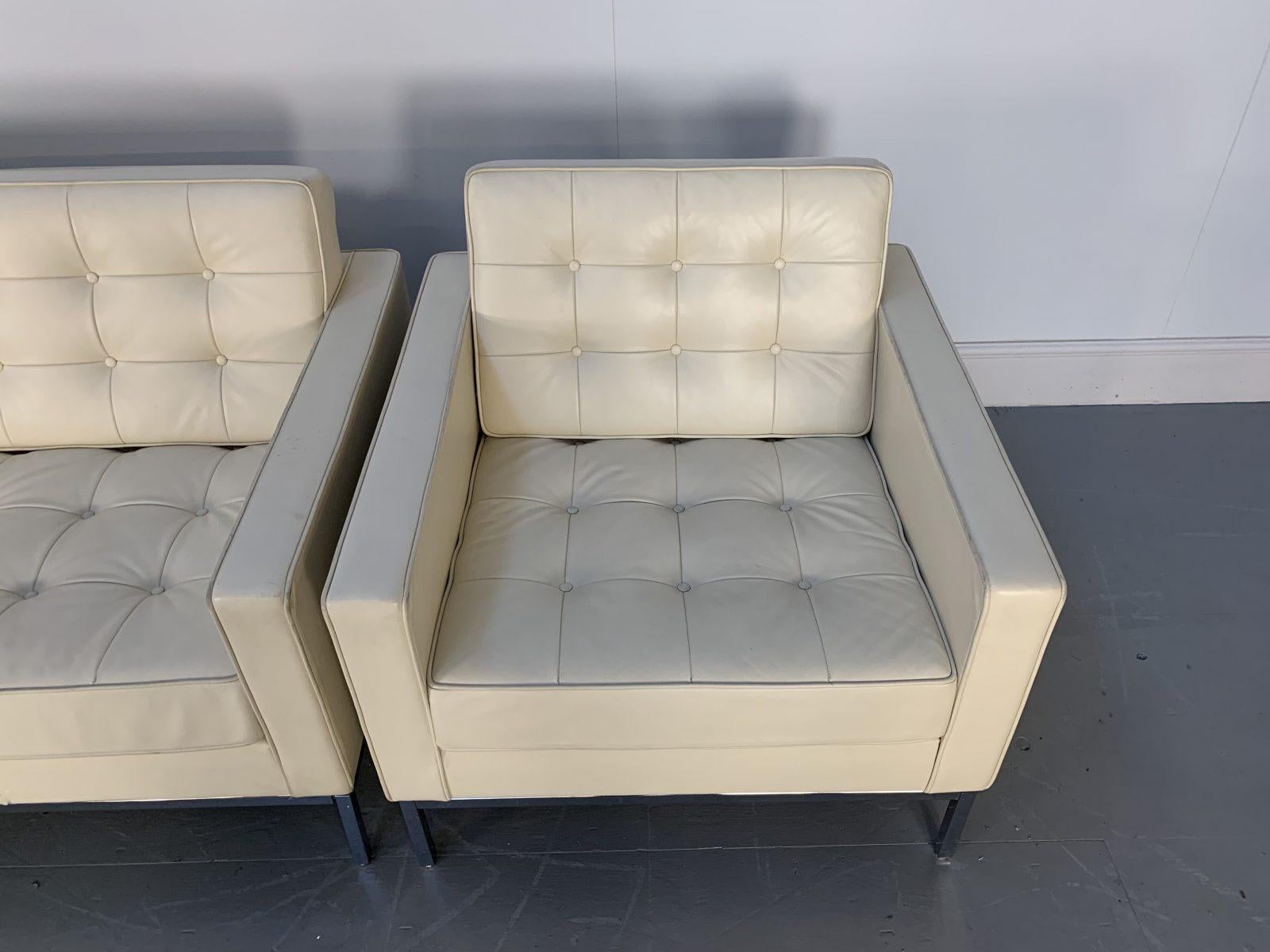 Knoll Studio “Florence Knoll Relax” Sofa & 2 Armchair Suite in “Volo” Leather For Sale 2