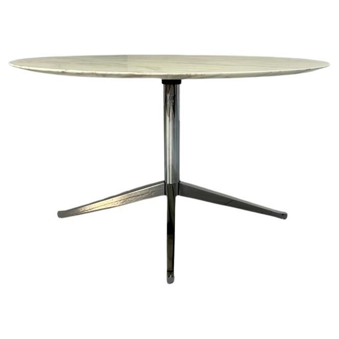 Knoll Studio "Florence Knoll" Round Desk Dining Table - In "Carrara" Marble