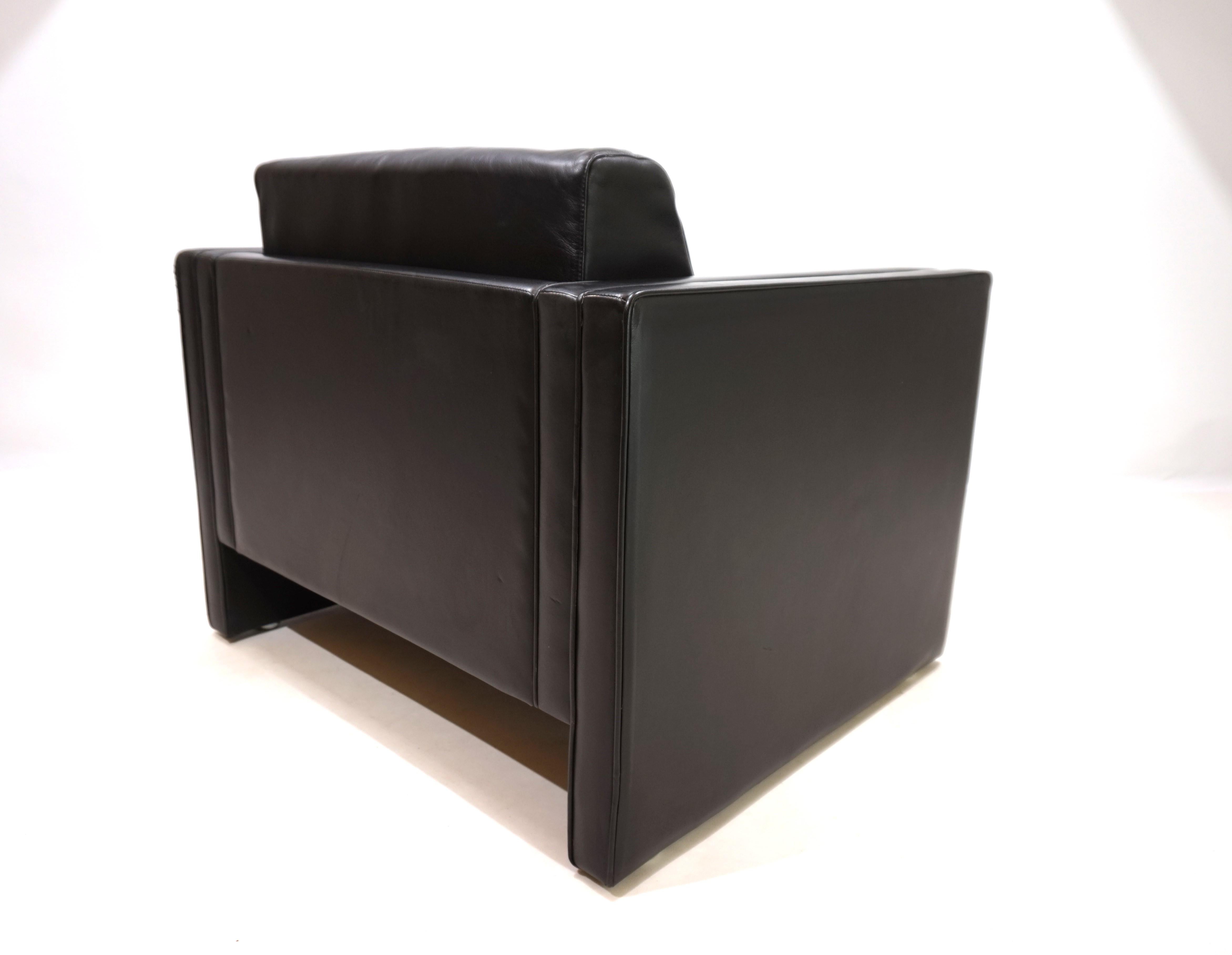 Knoll Studio Line leather armchair by Jürgen Lange, 1970 In Good Condition For Sale In Ludwigslust, DE