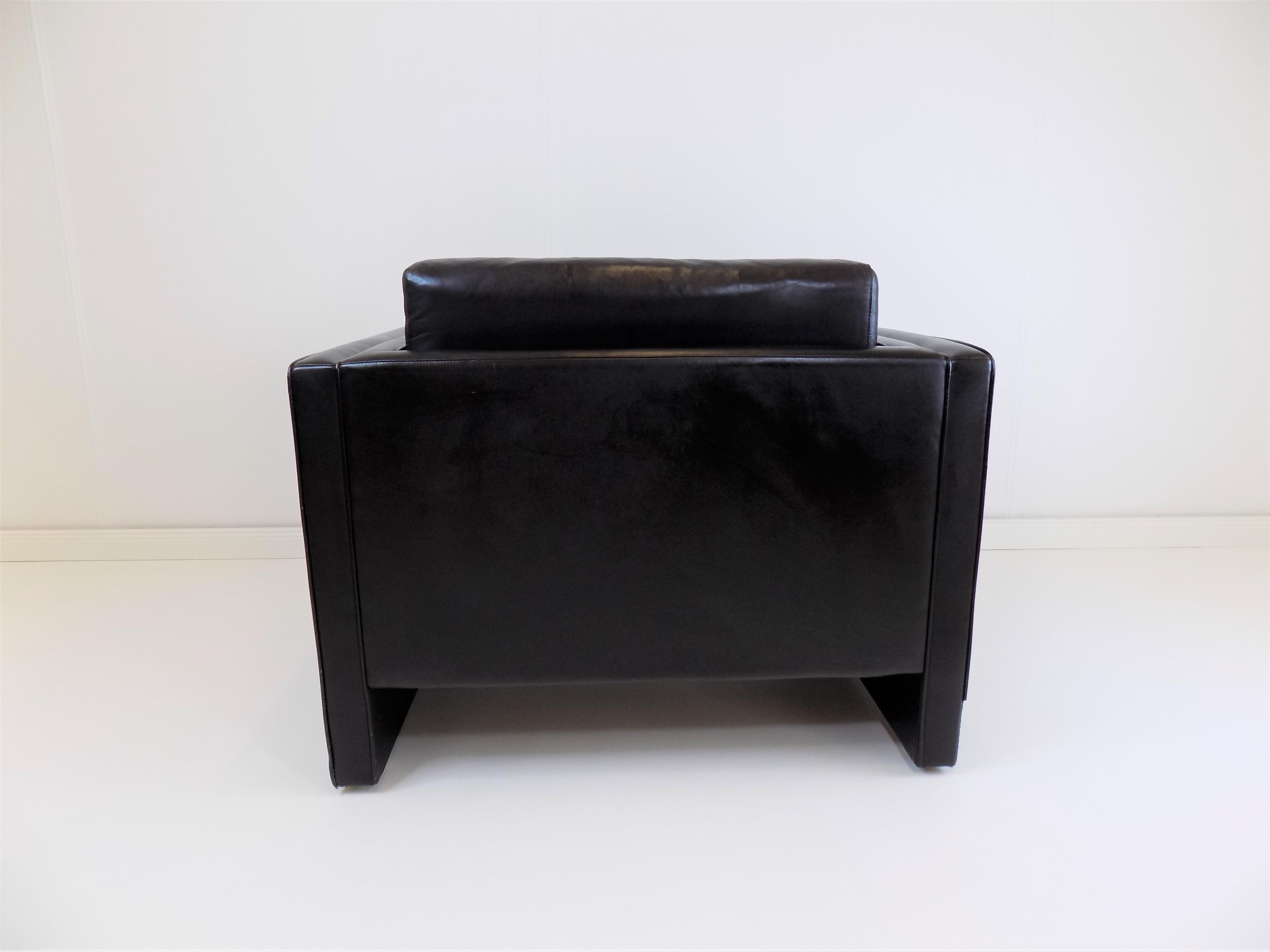 German Knoll Studio Line Leather Armchair by Jürgen Lange