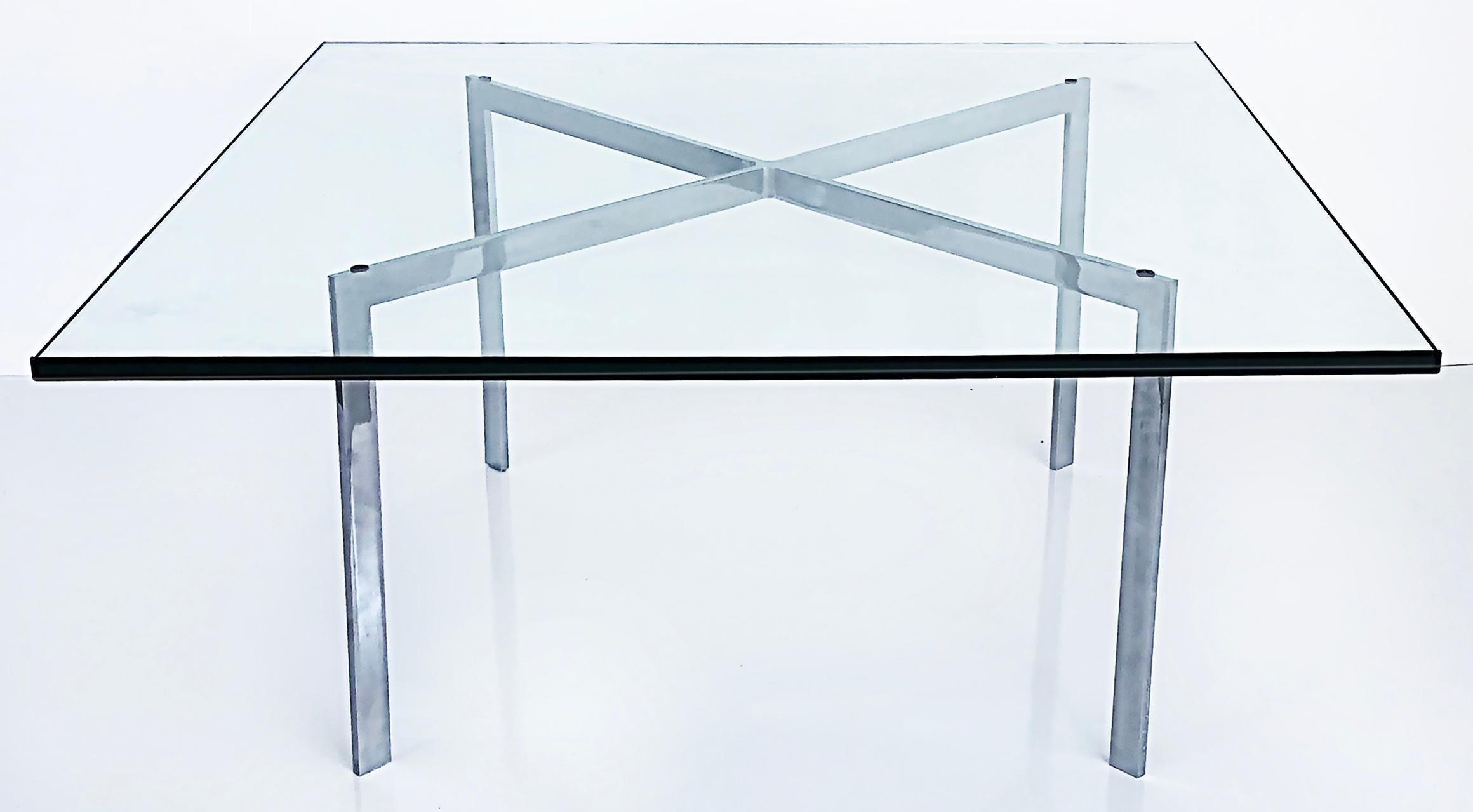 20th Century Knoll Studio Mies Van Der Rohe Barcelona Coffee Table with Glass Top