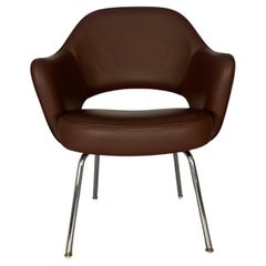 Used Knoll Studio "Saarinen Executive" Armchair - In "Volo" Brown Leather