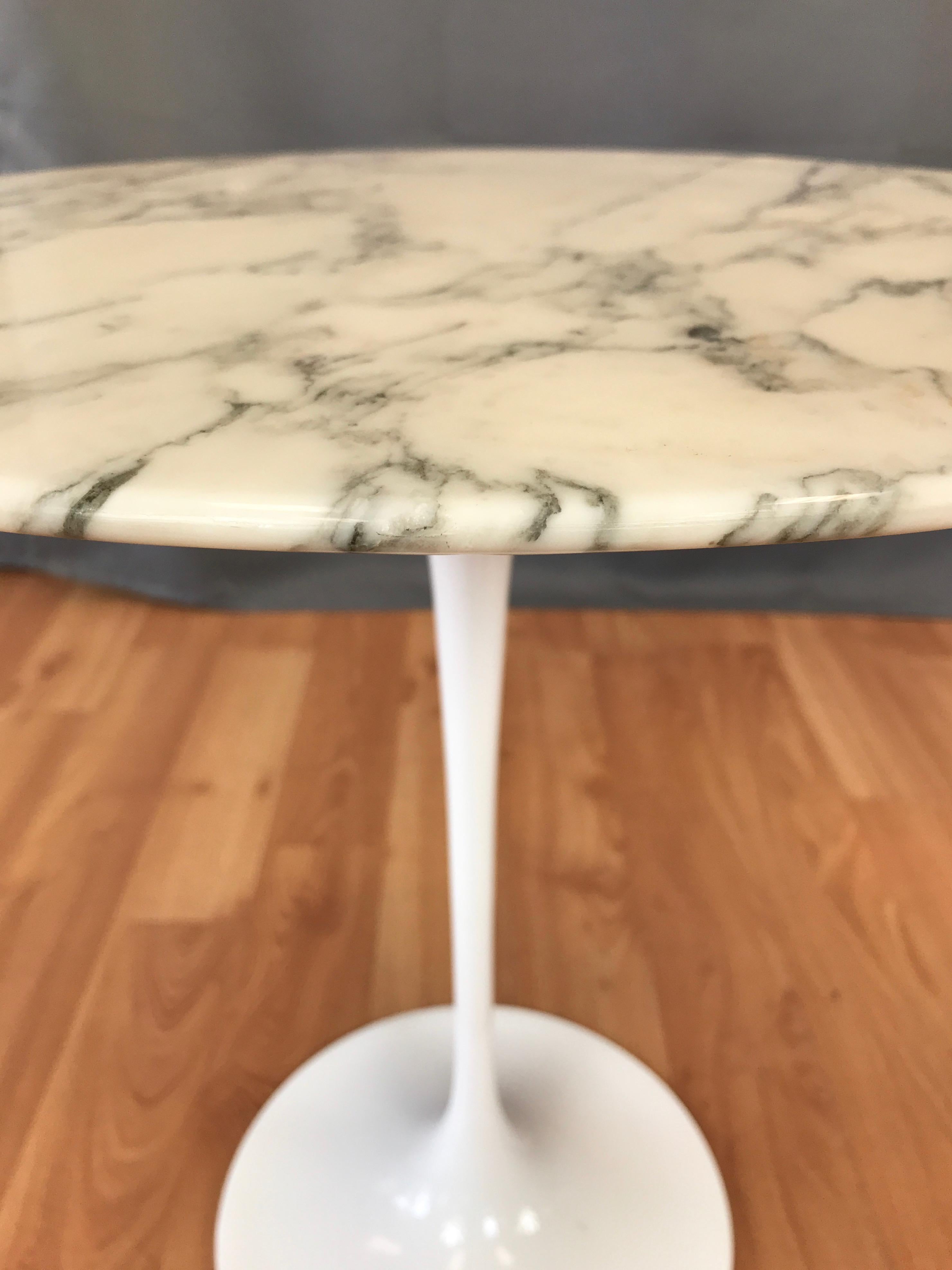 Italian Knoll Studio Saarinen Pedestal Collection Marble Side Table