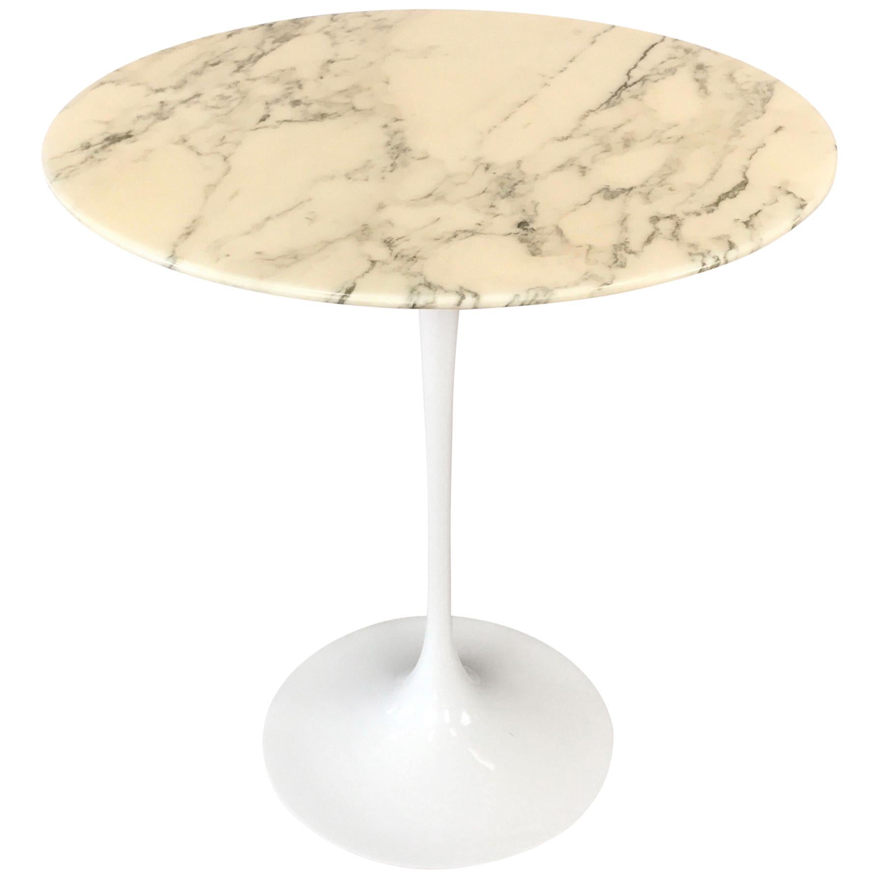 Knoll Studio Saarinen Pedestal Collection Marble Side Table