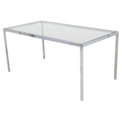 Retro Knoll Style Chrome and Glass Table