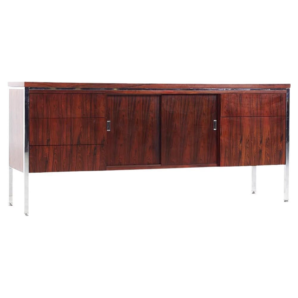 Knoll Style Mid Century Rosewood Credenza For Sale